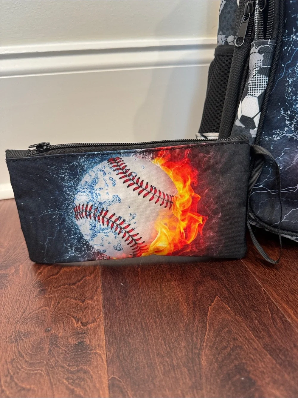 Boys 3-Piece Backpack School Bag Back To School Baseball Lunch Bag & Pencil Case